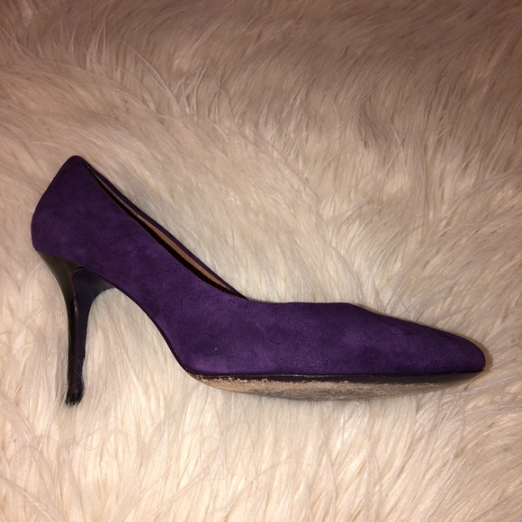 Coach Nala Purple Suede Pumps Size 8.5 Q2043 - Picture 2 of 8